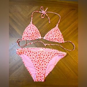 Xhilaration pink rose bikini size M top bottom Large good condition